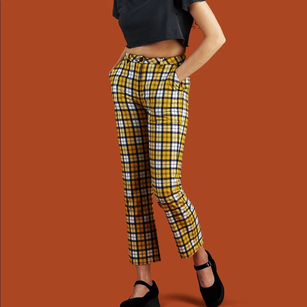 Unif Yellow Plaid Pants